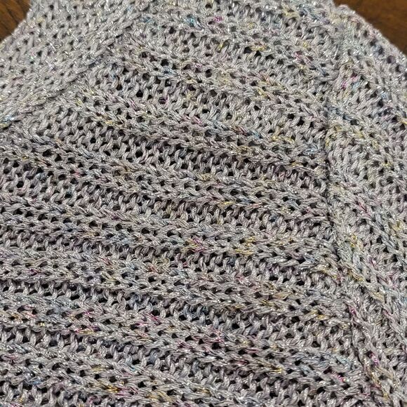 Free People Silver & Rainbow Knit Asymmetrical Sweater Small NWOT - Picture 6 of 8